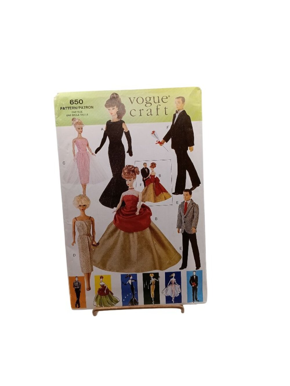 Vogue Craft Vintage Fashion Doll Clothes Sewing Pattern 650 Formal & Retro Style
